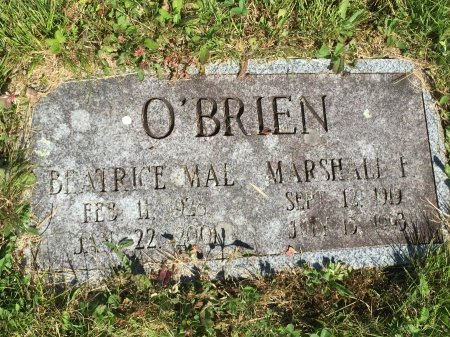 O'BRIEN, MARSHALL FREDERICK - Bennington County, Vermont | MARSHALL FREDERICK O'BRIEN - Vermont Gravestone Photos
